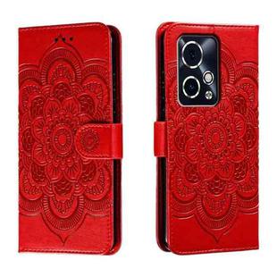 For Honor 90 GT Sun Mandala Embossing Pattern Phone Leather Case(Red)