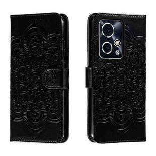 For Honor 90 GT Sun Mandala Embossing Pattern Phone Leather Case(Black)