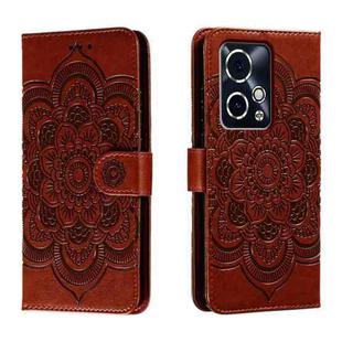 For Honor 90 GT Sun Mandala Embossing Pattern Phone Leather Case(Brown)