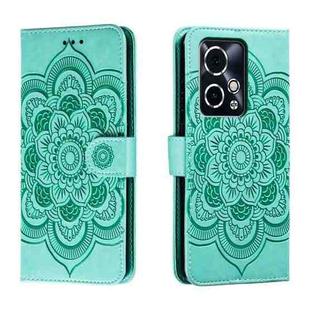 For Honor 90 GT Sun Mandala Embossing Pattern Phone Leather Case(Green)