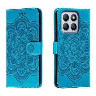 For Honor X8B Sun Mandala Embossing Pattern Phone Leather Case(Blue)