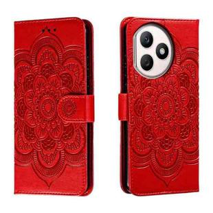 For Honor X50i+ Sun Mandala Embossing Pattern Phone Leather Case(Red)