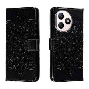 For Honor X50i+ Sun Mandala Embossing Pattern Phone Leather Case(Black)