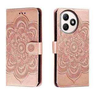 For Honor X50i+ Sun Mandala Embossing Pattern Phone Leather Case(Rose Gold)