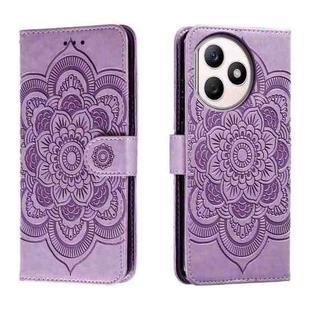 For Honor X50i+ Sun Mandala Embossing Pattern Phone Leather Case(Purple)