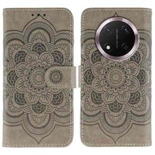 For Honor Magic7 Lite Sun Mandala Embossing Pattern Phone Leather Case(Grey)