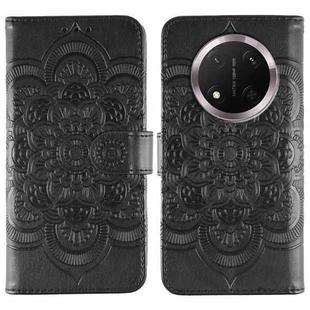 For Honor Magic7 Lite Sun Mandala Embossing Pattern Phone Leather Case(Black)