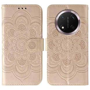 For Honor Magic7 Lite Sun Mandala Embossing Pattern Phone Leather Case(Rose Gold)
