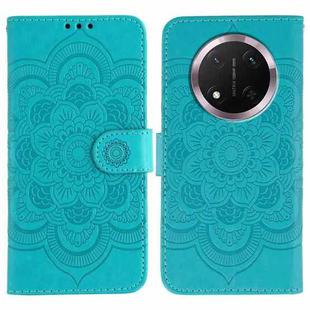 For Honor Magic7 Lite Sun Mandala Embossing Pattern Phone Leather Case(Blue)