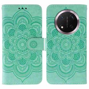 For Honor Magic7 Lite Sun Mandala Embossing Pattern Phone Leather Case(Green)