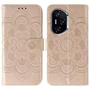 For Honor 400 Sun Mandala Embossing Pattern Phone Leather Case(Rose Gold)