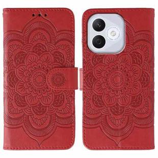 For Honor 400 Lite Sun Mandala Embossing Pattern Phone Leather Case(Red)