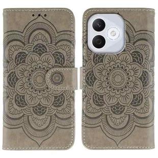 For Honor 400 Lite Sun Mandala Embossing Pattern Phone Leather Case(Grey)