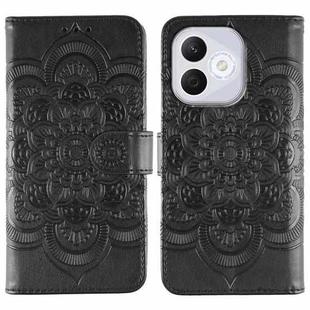 For Honor 400 Lite Sun Mandala Embossing Pattern Phone Leather Case(Black)