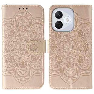 For Honor 400 Lite Sun Mandala Embossing Pattern Phone Leather Case(Rose Gold)