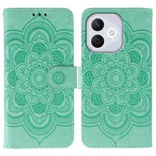 For Honor 400 Lite Sun Mandala Embossing Pattern Phone Leather Case(Green)