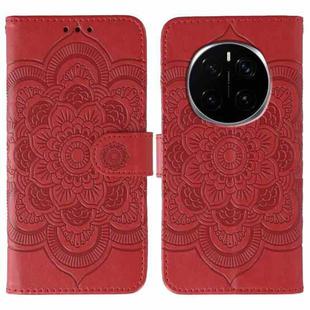 For Honor Magic7 Pro Sun Mandala Embossing Pattern Phone Leather Case(Red)