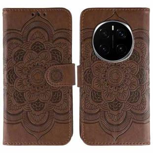 For Honor Magic7 Pro Sun Mandala Embossing Pattern Phone Leather Case(Brown)