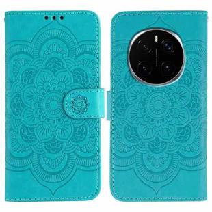 For Honor Magic7 Pro Sun Mandala Embossing Pattern Phone Leather Case(Blue)