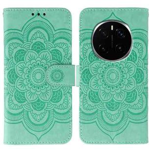 For Honor Magic7 Pro Sun Mandala Embossing Pattern Phone Leather Case(Green)