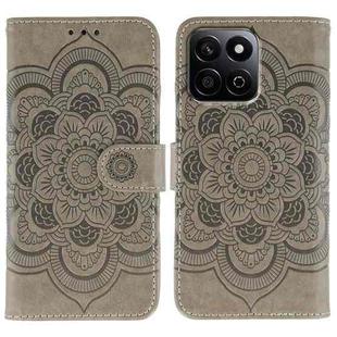 For Honor Play 60 Plus / 200 Smart / X7C Sun Mandala Embossing Pattern Phone Leather Case(Grey)