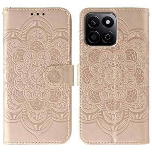 For Honor Play 60 Plus / 200 Smart / X7C Sun Mandala Embossing Pattern Phone Leather Case(Rose Gold)