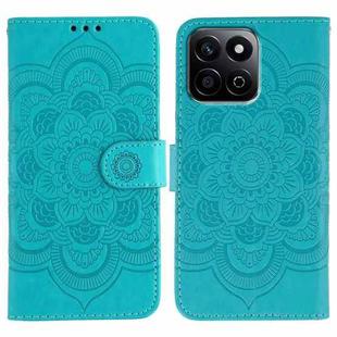 For Honor Play 60 Plus / 200 Smart / X7C Sun Mandala Embossing Pattern Phone Leather Case(Blue)