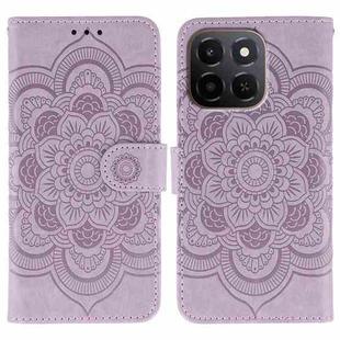 For Honor X6c 4G Sun Mandala Embossing Pattern Phone Leather Case(Purple)