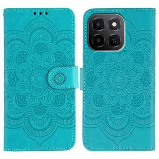 For Honor X6c 4G Sun Mandala Embossing Pattern Phone Leather Case(Blue)