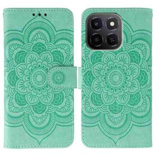 For Honor X6c 4G Sun Mandala Embossing Pattern Phone Leather Case(Green)
