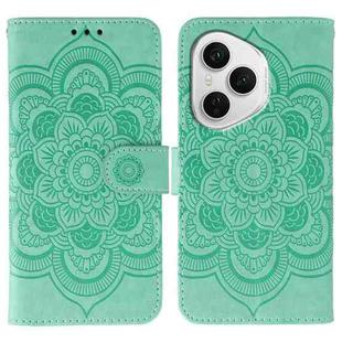 For Honor 400 Pro Global 160.8mm Sun Mandala Embossing Pattern Phone Leather Case(Green)