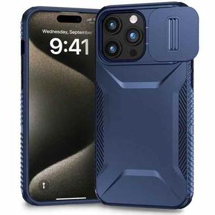 For iPhone 15 Pro Sliding Camshield Phone Case(Blue)