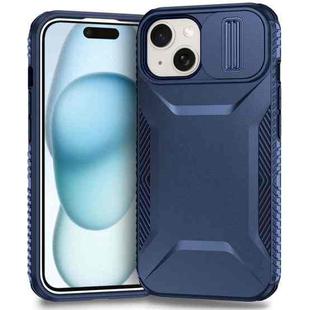 For iPhone 15 Plus Sliding Camshield Phone Case(Blue)