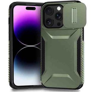 For iPhone 14 Pro Sliding Camshield Phone Case(Alpine Green)