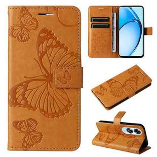 For OPPO A60 4G Global 3D Butterfly Embossed Pattern Flip Leather Phone Case(Yellow)