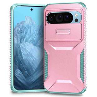 For Google Pixel 10 Pro / 10 / 9 Pro Sliding Camshield Phone Case(Pink + Grey Green)