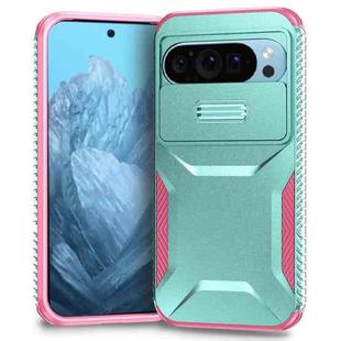For Google Pixel 10 Pro / 10 / 9 Pro Sliding Camshield Phone Case(Grey Green + Pink)