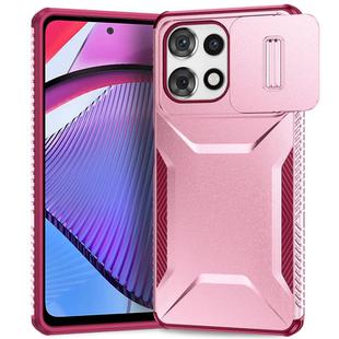 For Motorola Moto G Play 5G 2025 Sliding Camshield Phone Case(Pink + Rose Red)