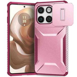 For Motorola Edge 5G 2025 Sliding Camshield Phone Case(Pink + Rose Red)