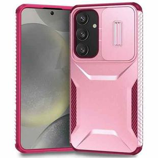 For Samsung Galaxy S24+ 5G Sliding Camshield Phone Case(Pink + Rose Red)