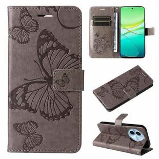 For vivo Y38 / Y200i / T3x Global 3D Butterfly Embossed Pattern Flip Leather Phone Case(Grey)