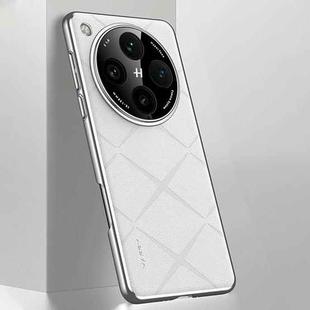 For OPPO Find X8 Pro Plain Leather PC Phone Case(White)