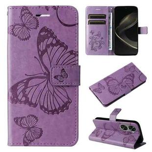 For Huawei nova 12 SE / nova 11 SE 3D Butterfly Embossed Pattern Flip Leather Phone Case(Purple)