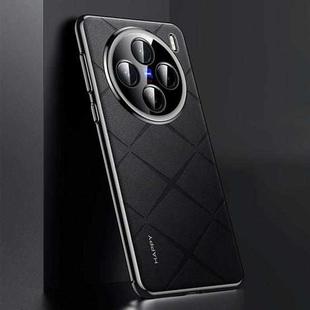For vivo X200 Plain Leather PC Phone Case(Black)