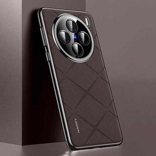 For vivo X200 Plain Leather PC Phone Case(Brown)