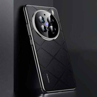 For vivo X200 Pro Plain Leather PC Phone Case(Black)
