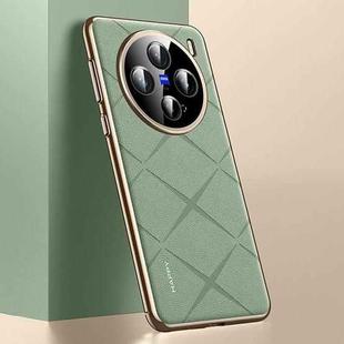 For vivo X200 Pro mini Plain Leather PC Phone Case(Green)