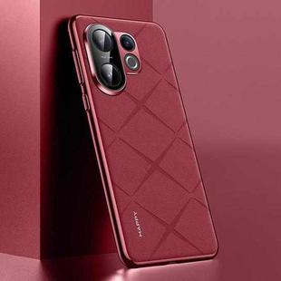 For vivo S30 Plain Leather PC Phone Case(Wine Red)