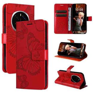 For Honor Magic7 Pro 3D Butterfly Embossed Pattern Flip Leather Phone Case(Red)