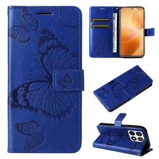 For Xiaomi 14T Pro 3D Butterfly Embossed Pattern Flip Leather Phone Case(Blue)